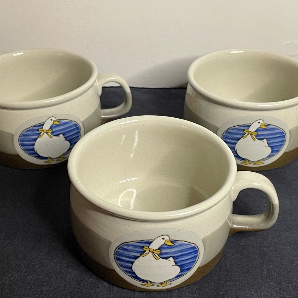 Duck Design Ceramic soup Mugs - Set of 3